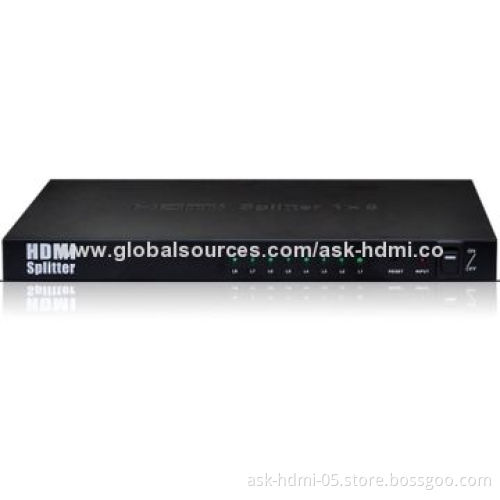 3D HDMI 1x8 Splitter with 5V DC/3A Power Supply